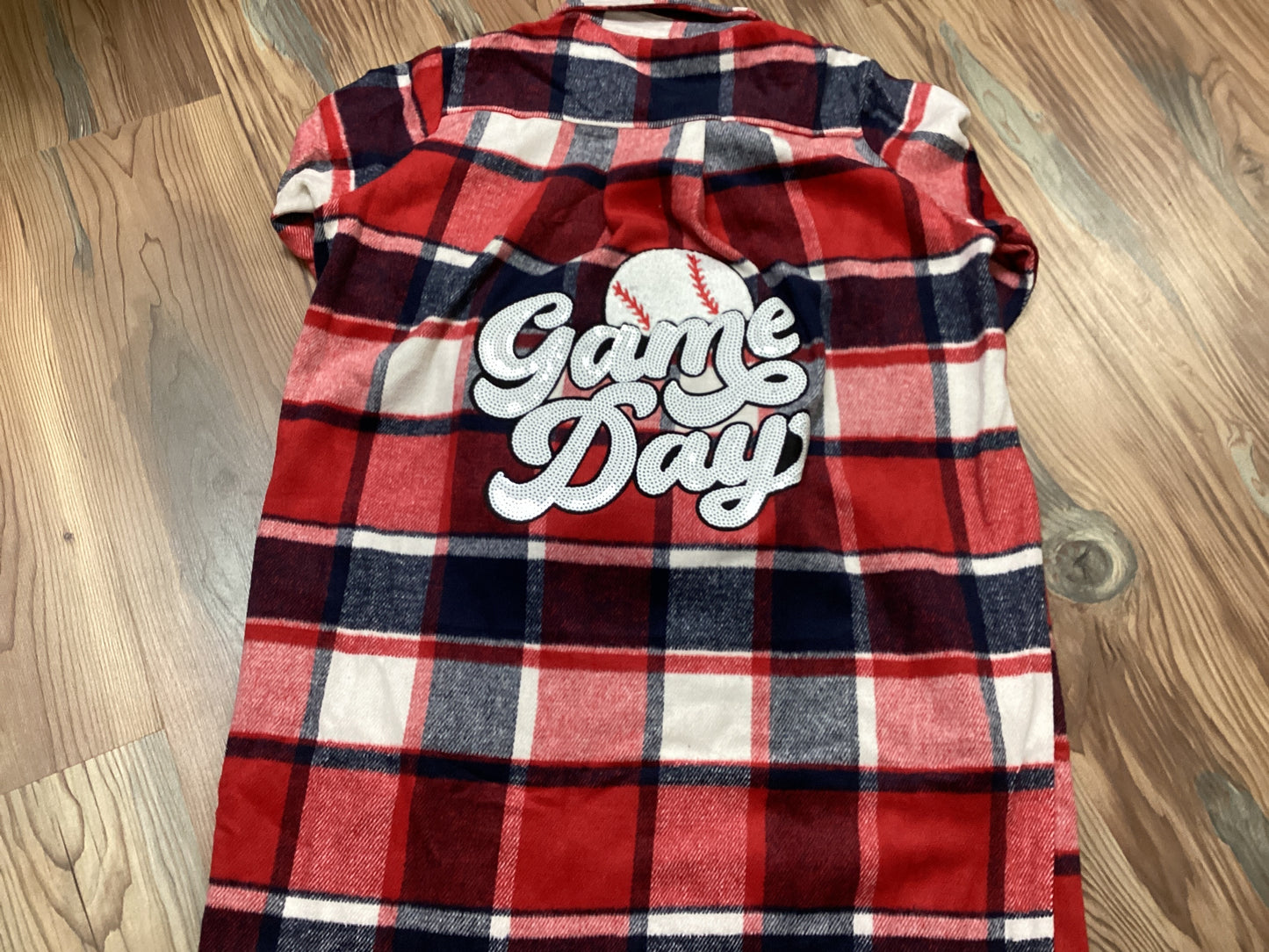 Red Custom Baseball Flannel