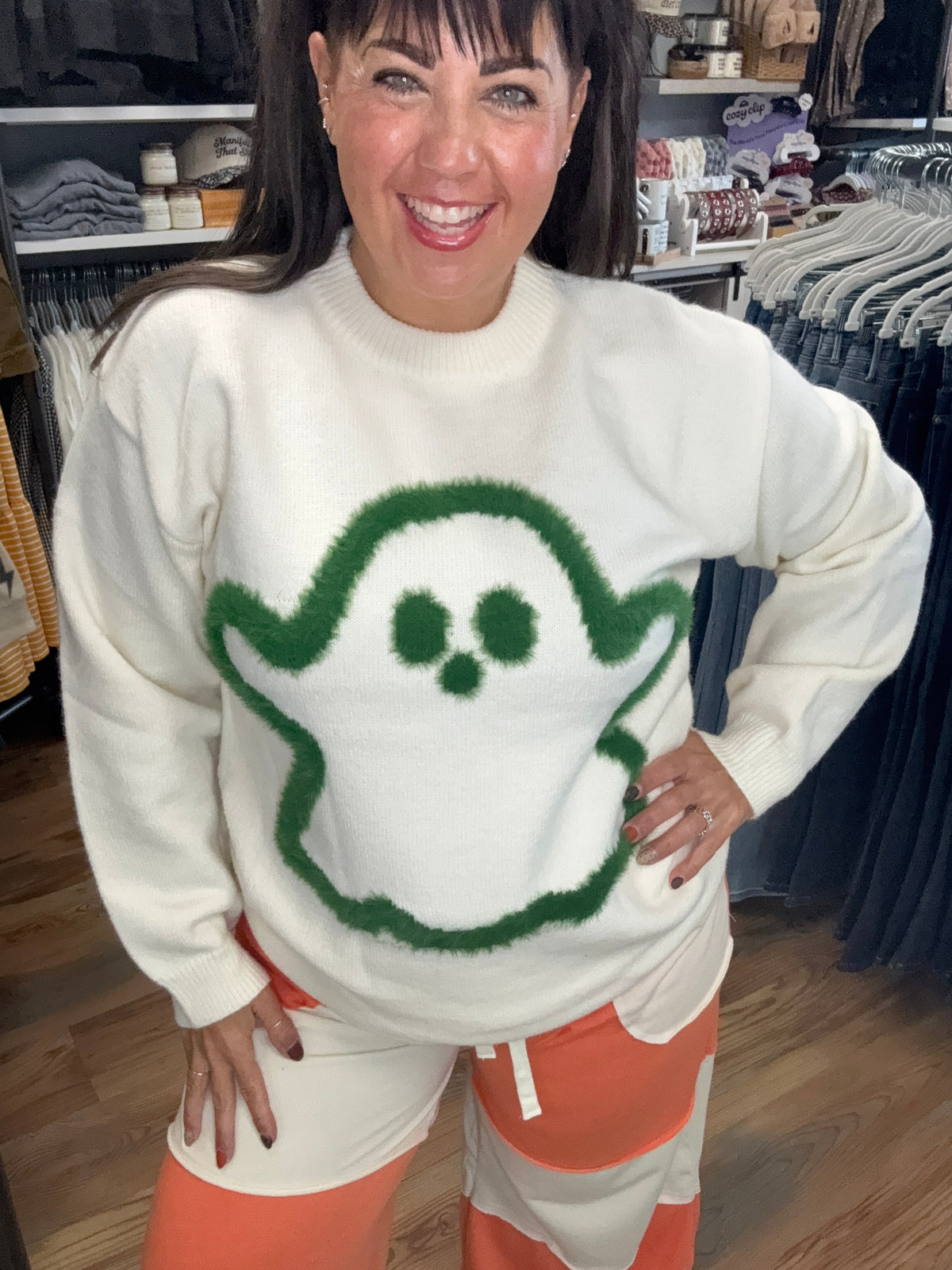 Ivory Green Ghost Knit