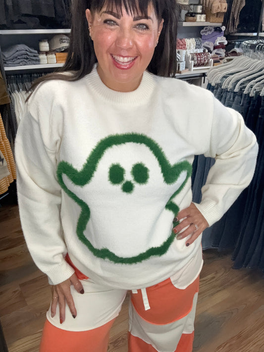 Ivory Green Ghost Knit