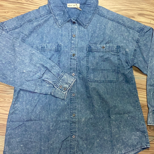 Long Sleeve Stone Wash Chambray Button Down