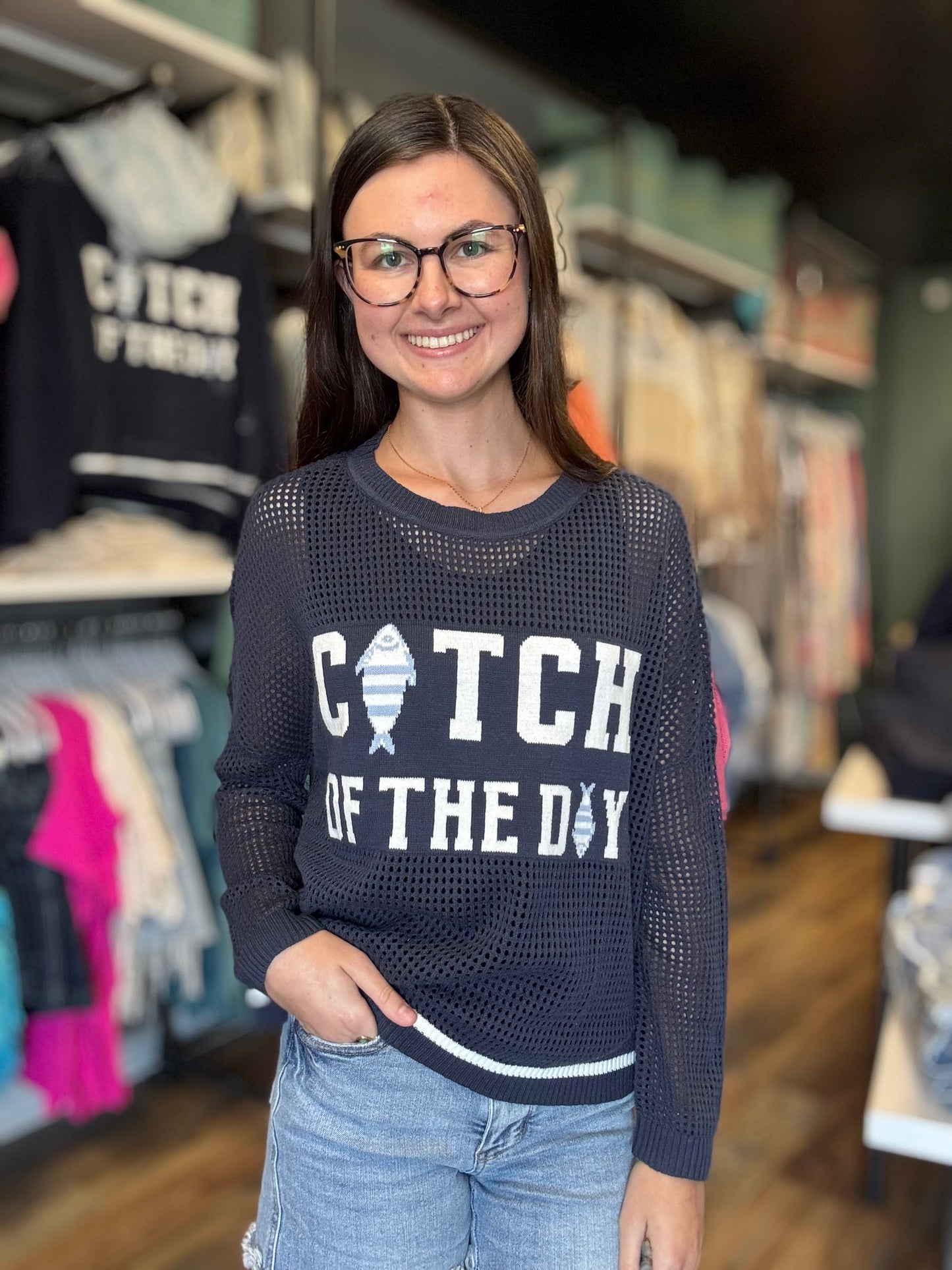 Navy Catch Of The Day Knit