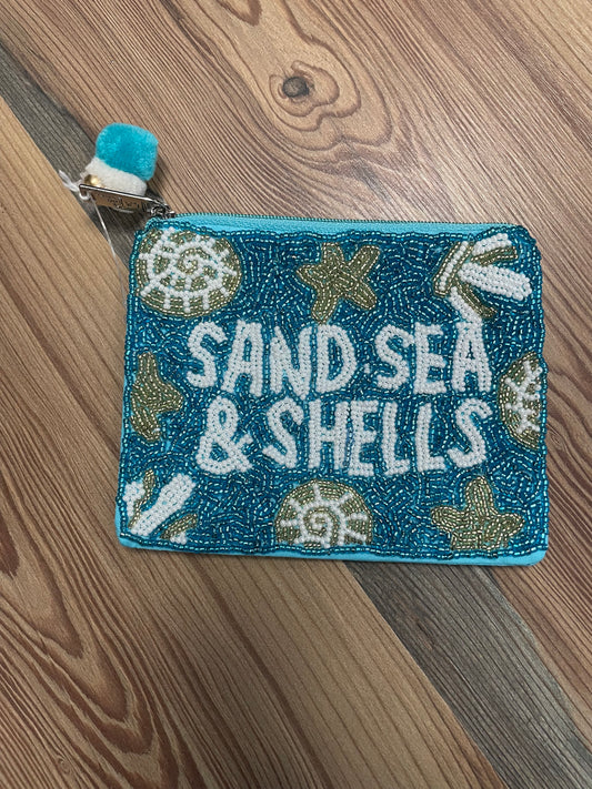 Sand Sea Shells Seed Bead Coin Purse
