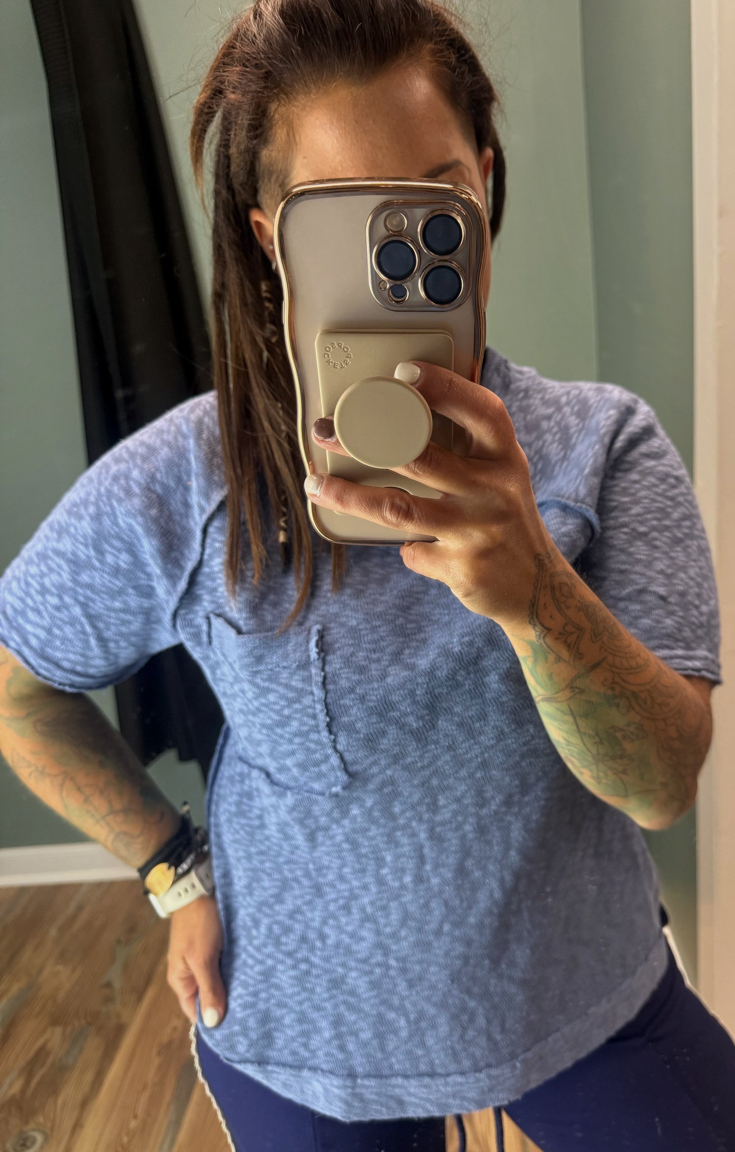 Sky Blue Casual Knit