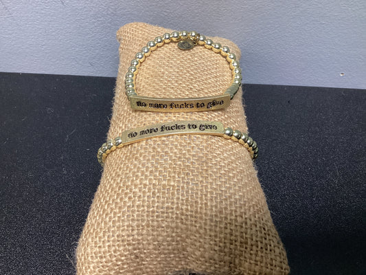 Gold No Fucks Stretch Bracelet