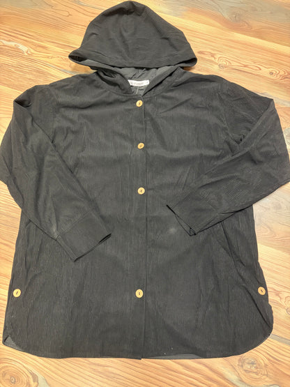 Black Corded Hoodie
