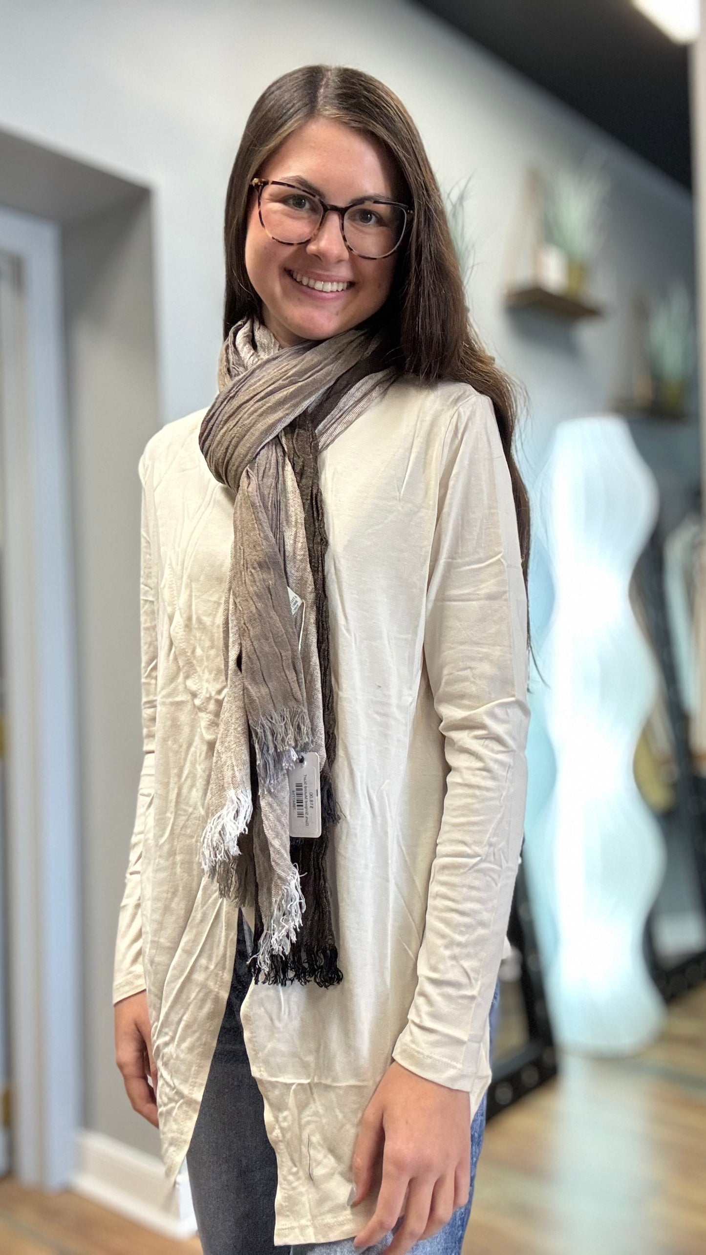 Dark Striped Muted Scarf
