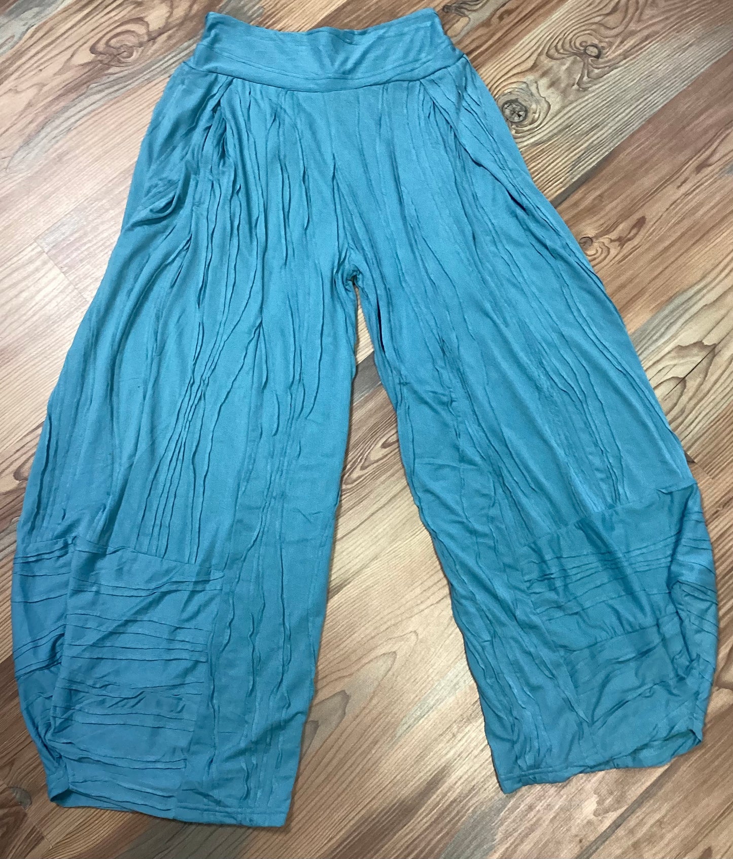 Boho Stitched Teal Pants