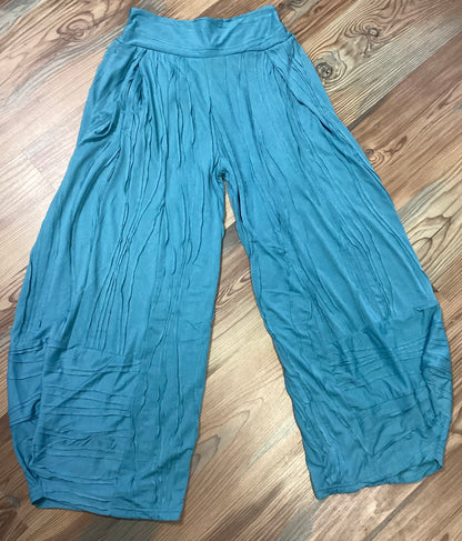 Boho Stitched Teal Pants