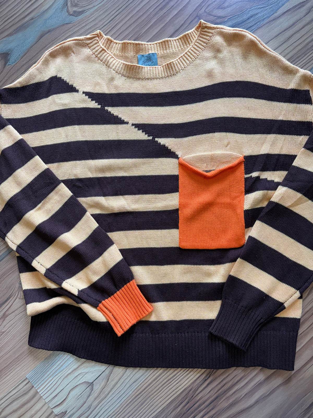 Brown Yellow Stripe Knit