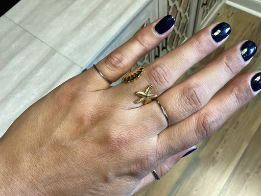 Shell Starfish Ring