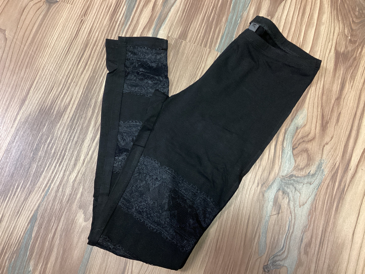 Black Lace Panel Leggings