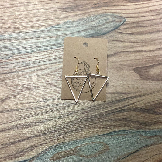 Gold Triangle Dangle Earrings