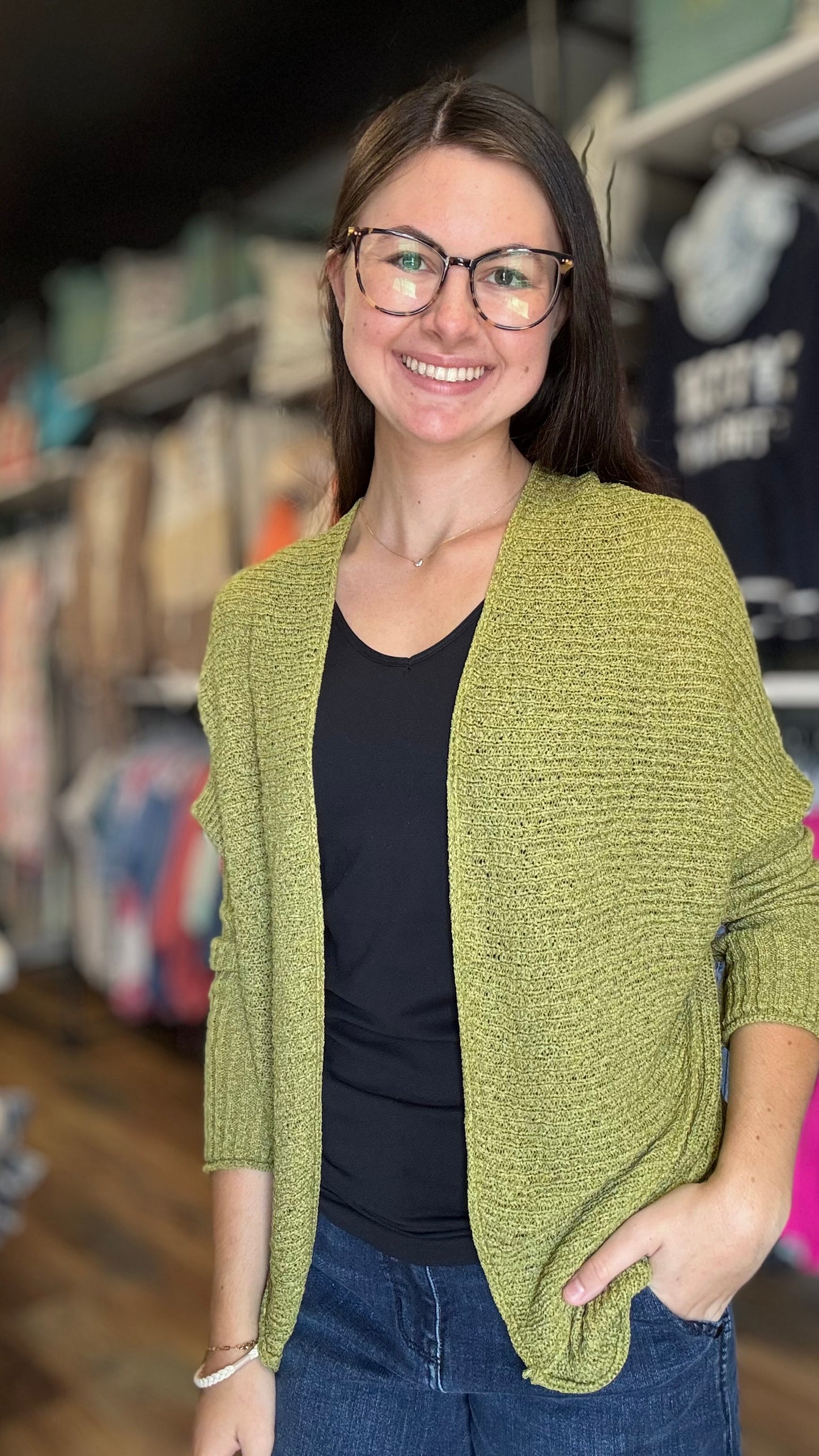 Avocado Dolman Knit Cardigan
