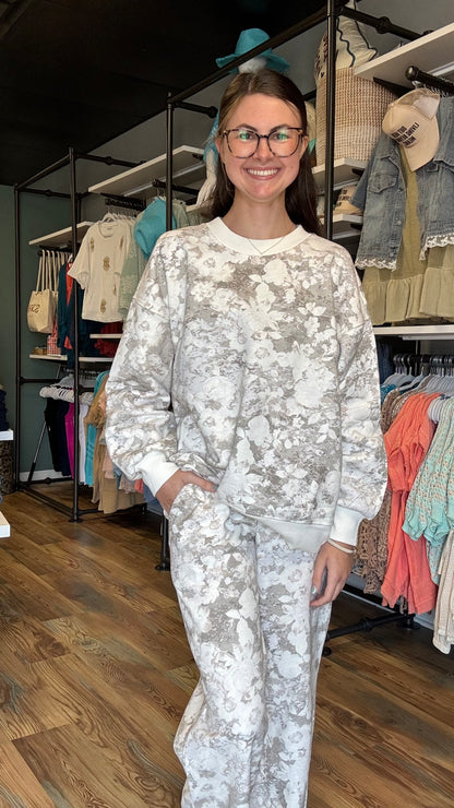 Muted Floral Sweat Pants