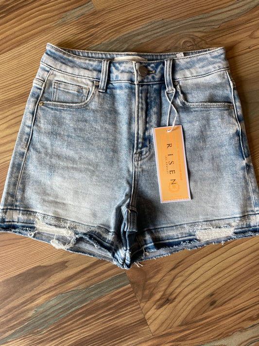 Risen Light Wash High Rise Short