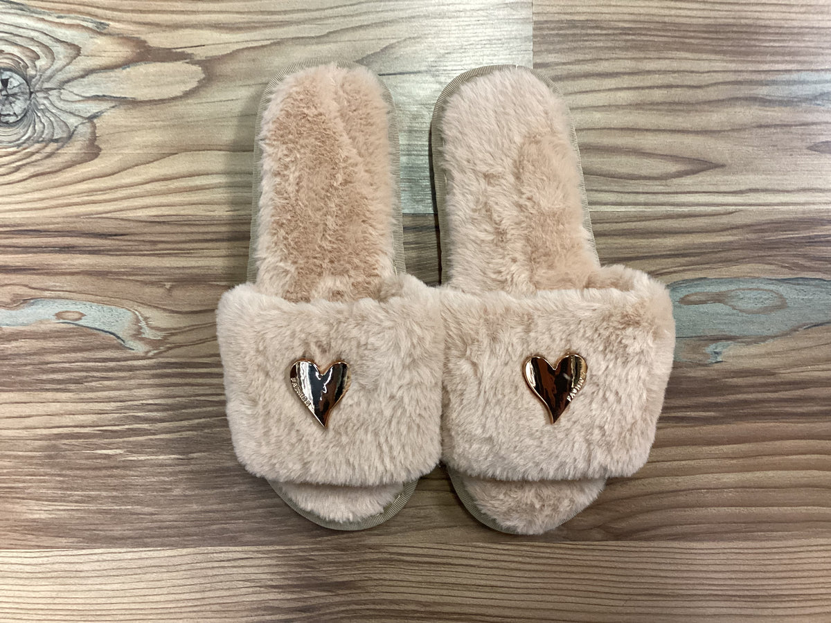 Fluffy Heart Sandals