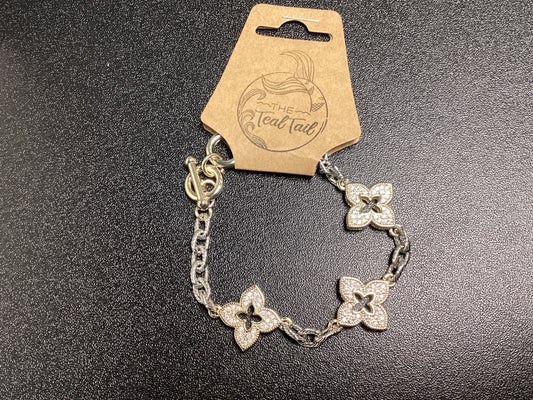 Stone Clover Chain Bracelet