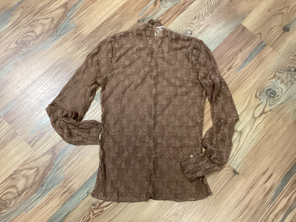 Mocha Mesh Floral Overlay