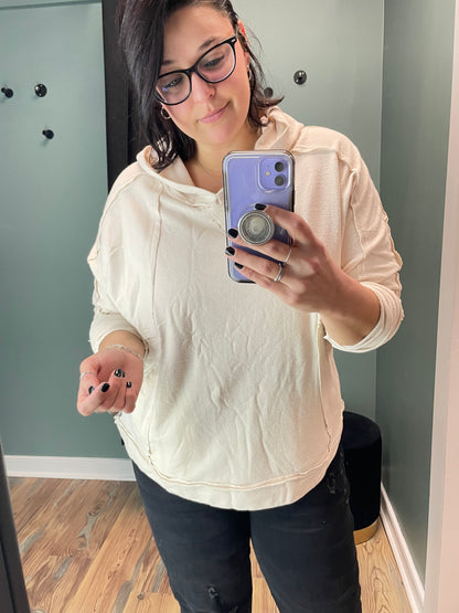 Cream Seam Out Hoodie