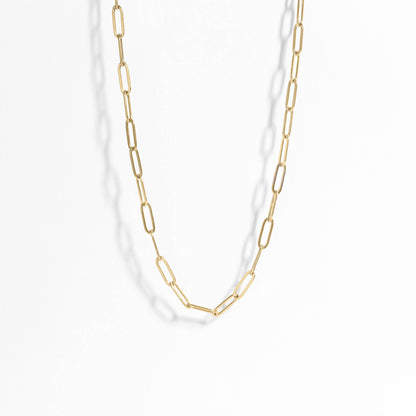 18K Gold Paperclip Chain Necklace