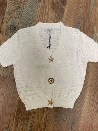 Ivory Starfish Snap Cardi
