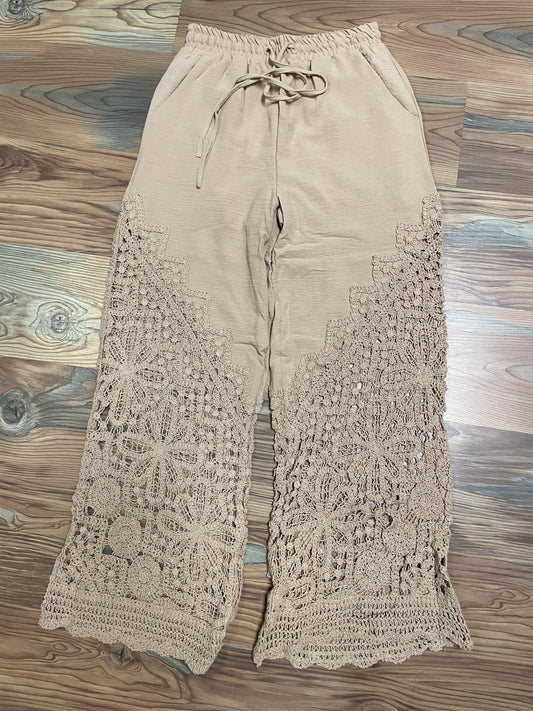 Tan Crochet Pants