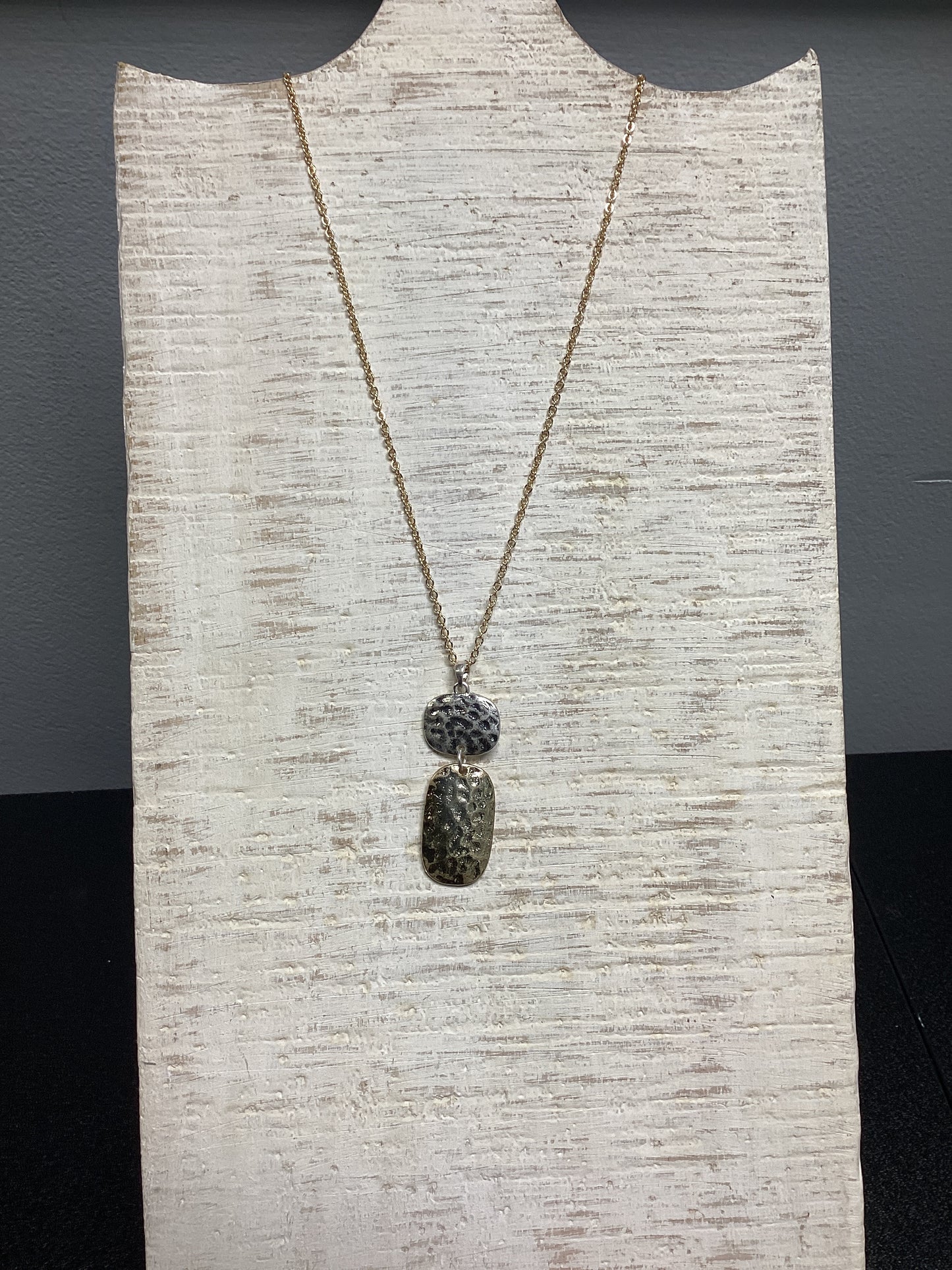 2 Tone Hammered Necklace