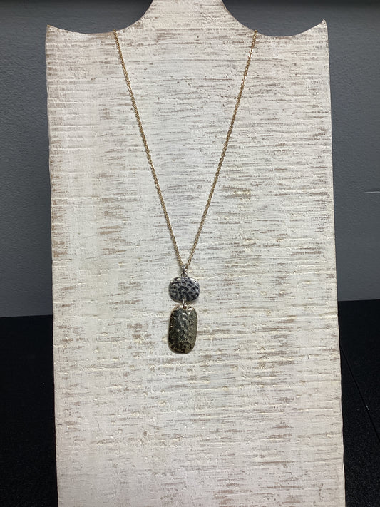 2 Tone Hammered Necklace