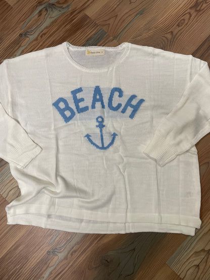 White Beach Anchor Knit