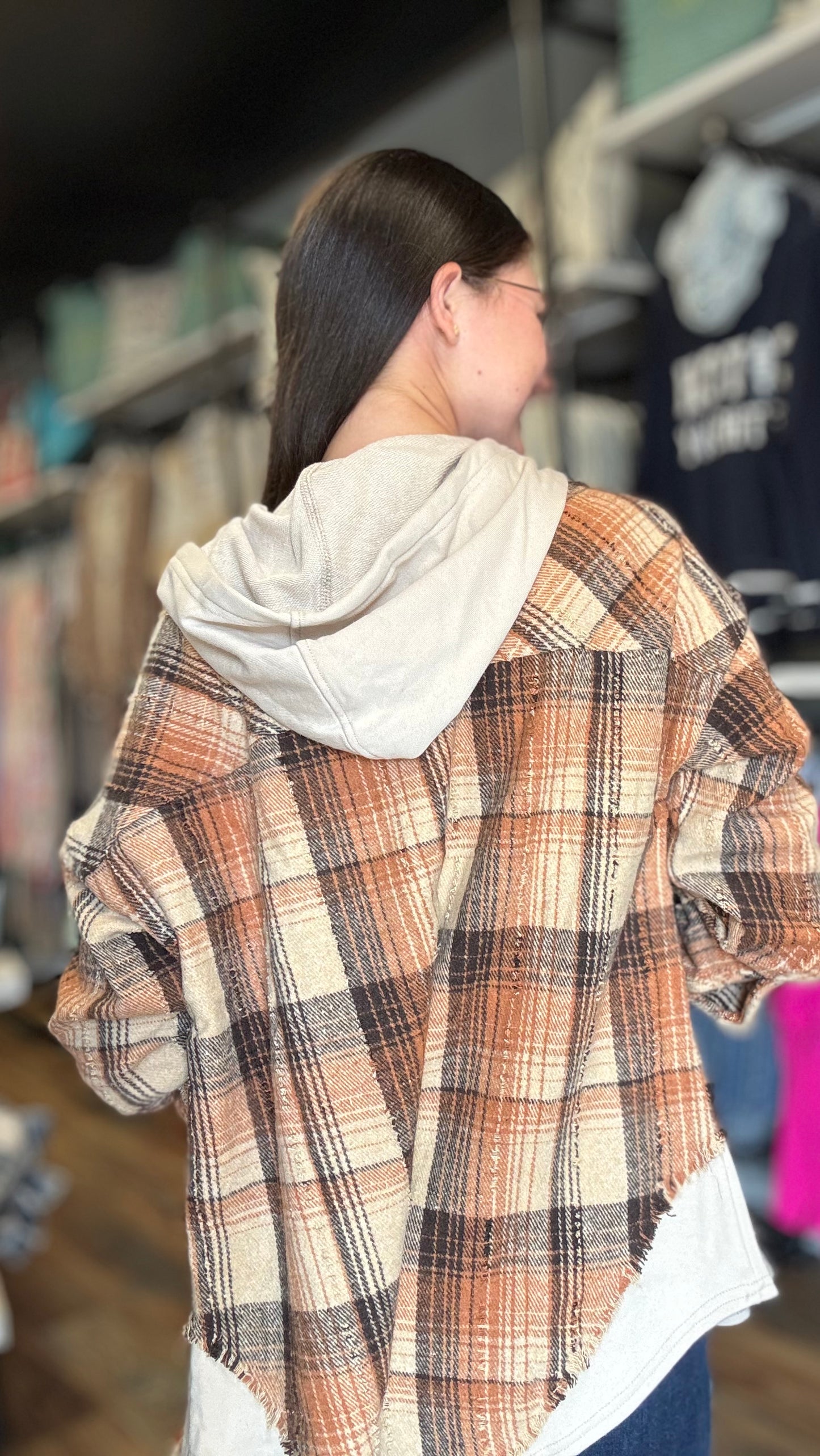Caramel Mix Hooded Flannel