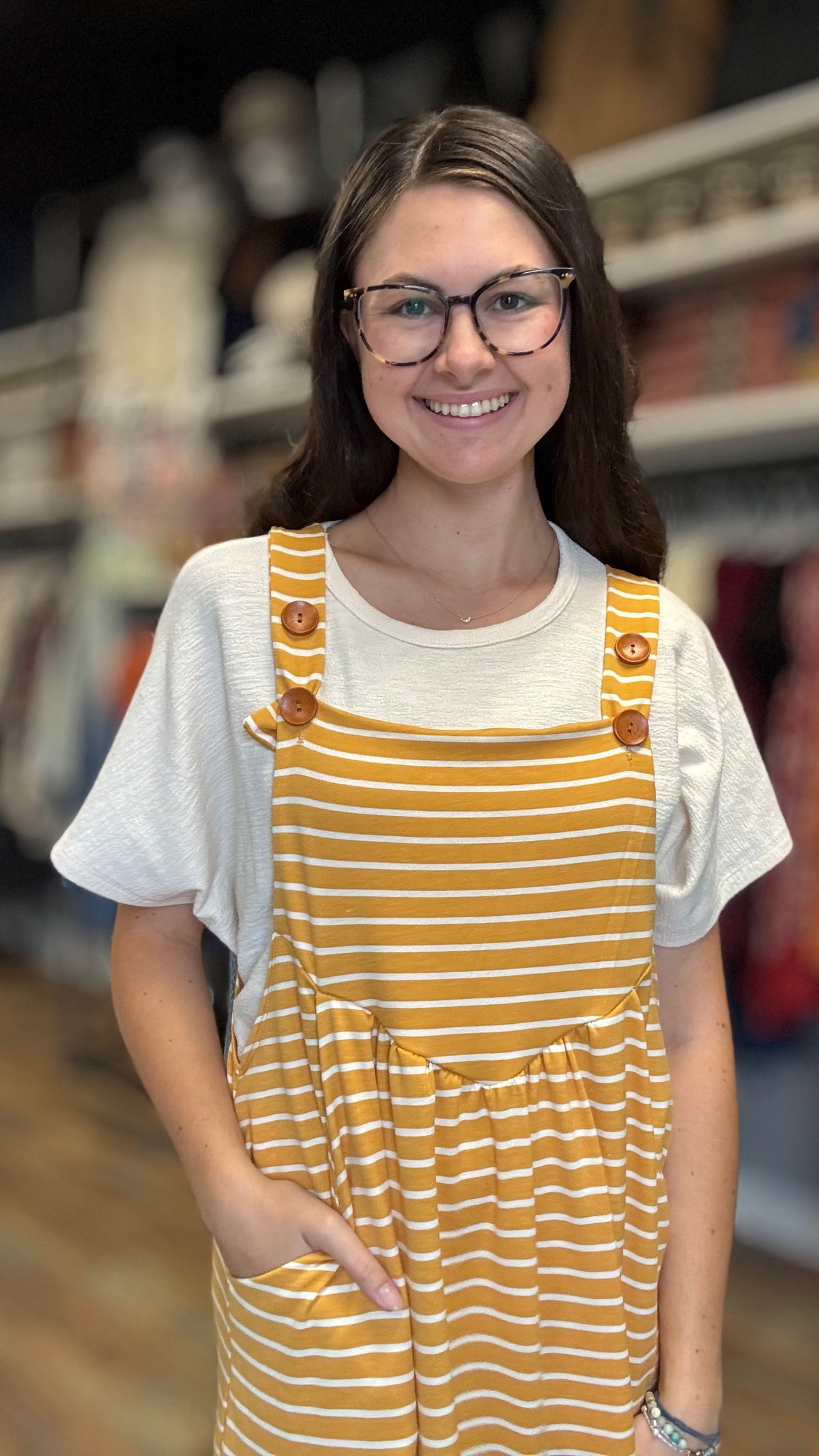 Mustard Striped Dress