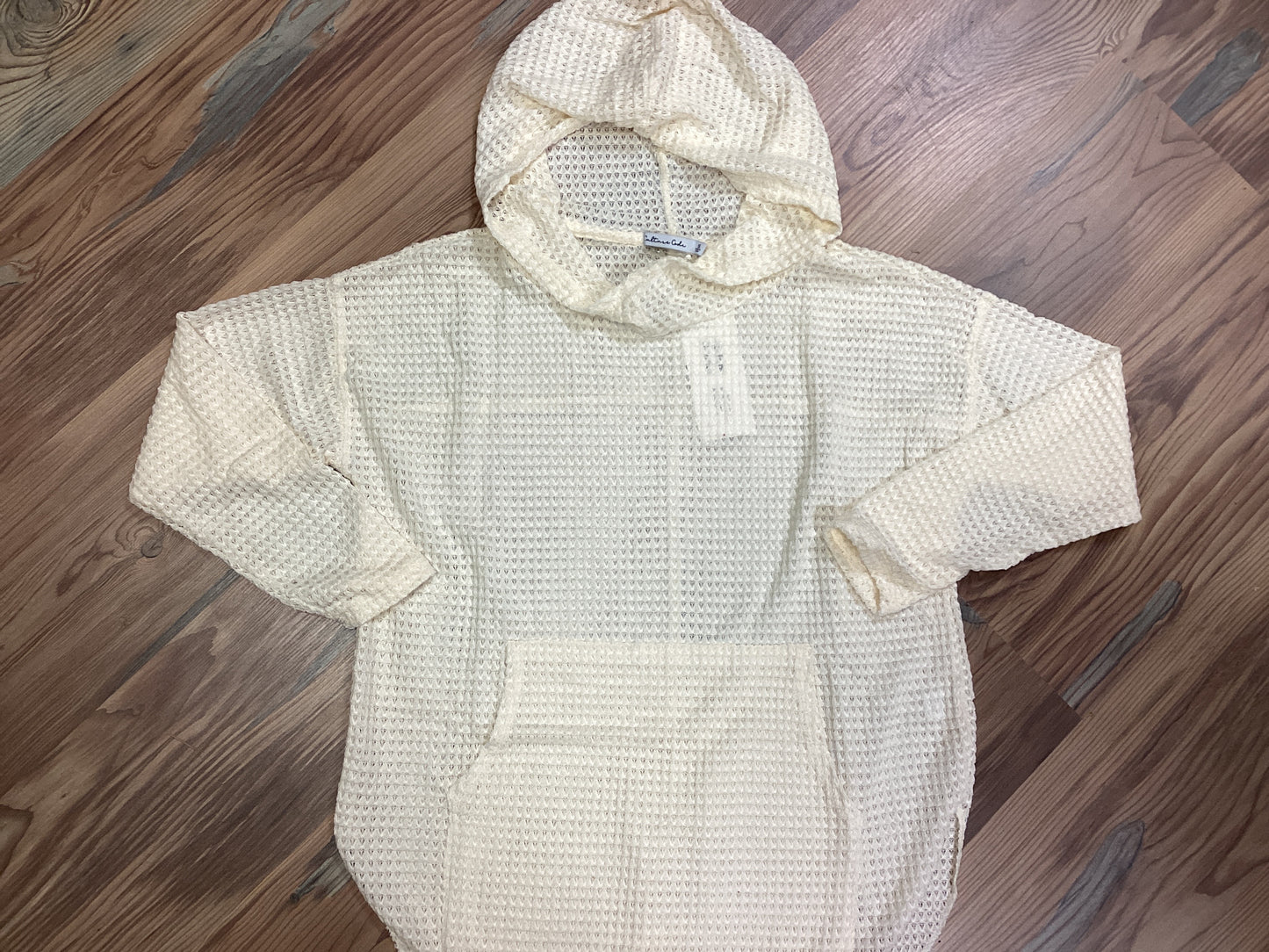 Cream Oversized Knit Hoodie