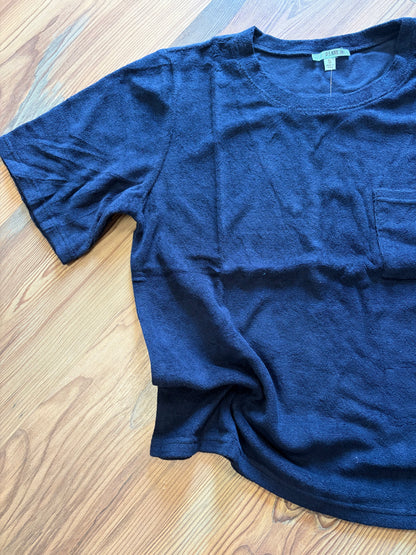 Navy Terry Crop T