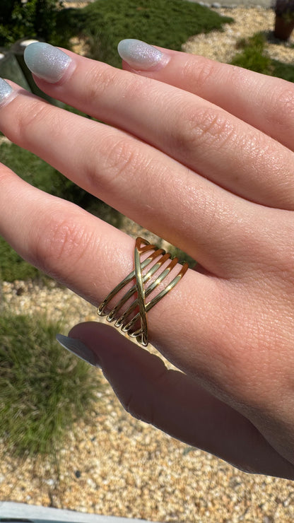 Stainless Gold Multi Layer Ring