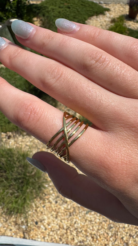 Stainless Gold Multi Layer Ring