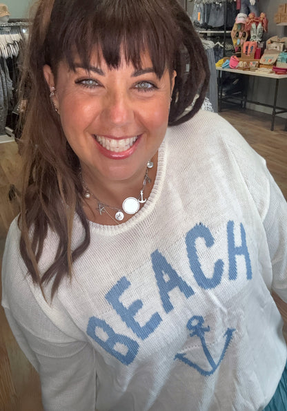 White Beach Anchor Knit