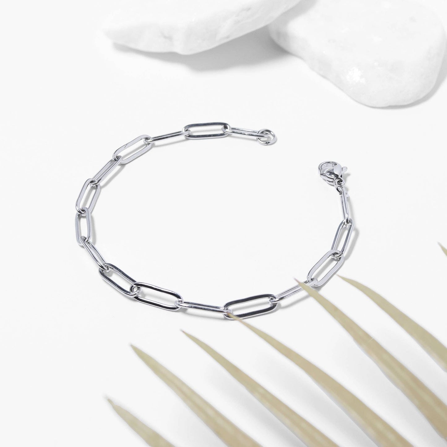 Stainless Steel Paperclip Chain Bracelet