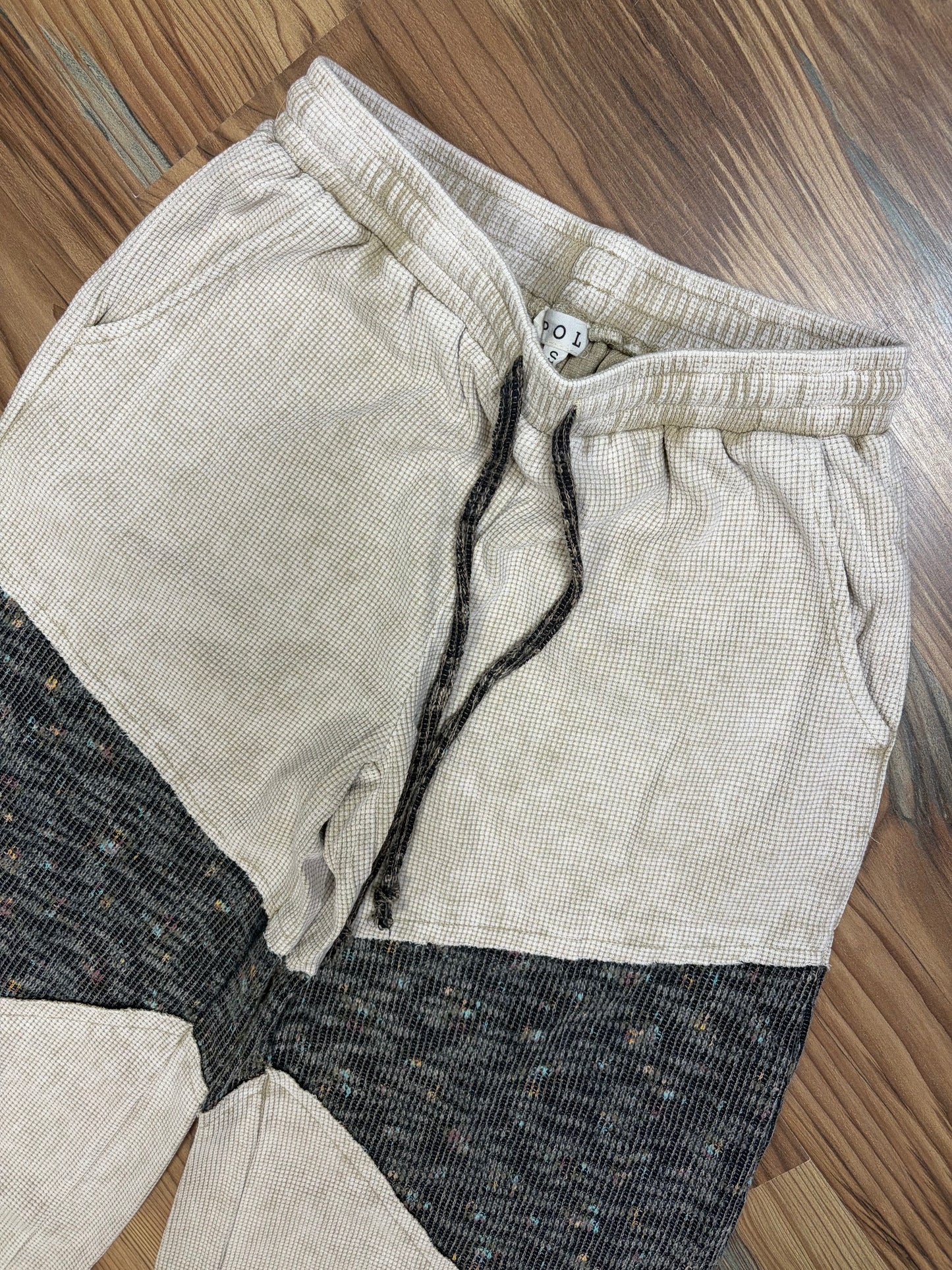 Textured Plaid Charcoal Pants