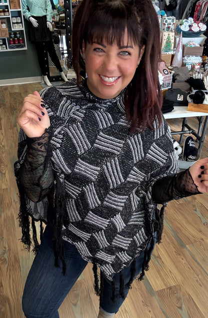 Black And White Poncho