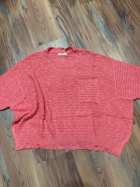 Blush Distressed Knit