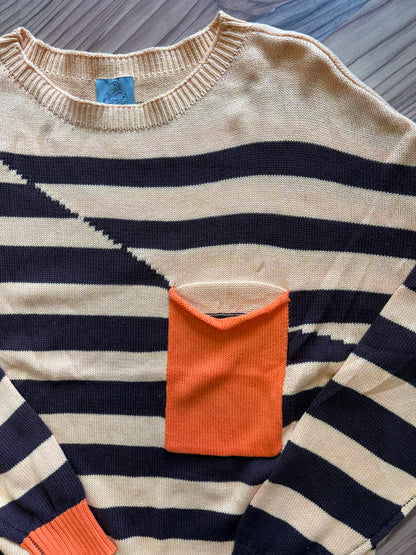 Brown Yellow Stripe Knit