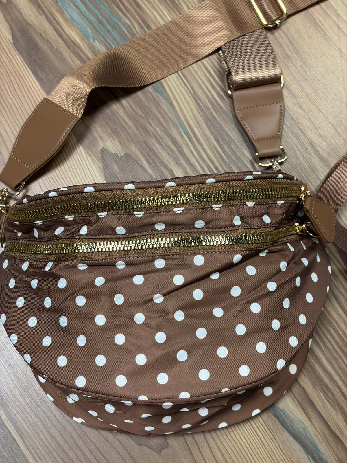 Coffee Polka Dot Nylon Sling