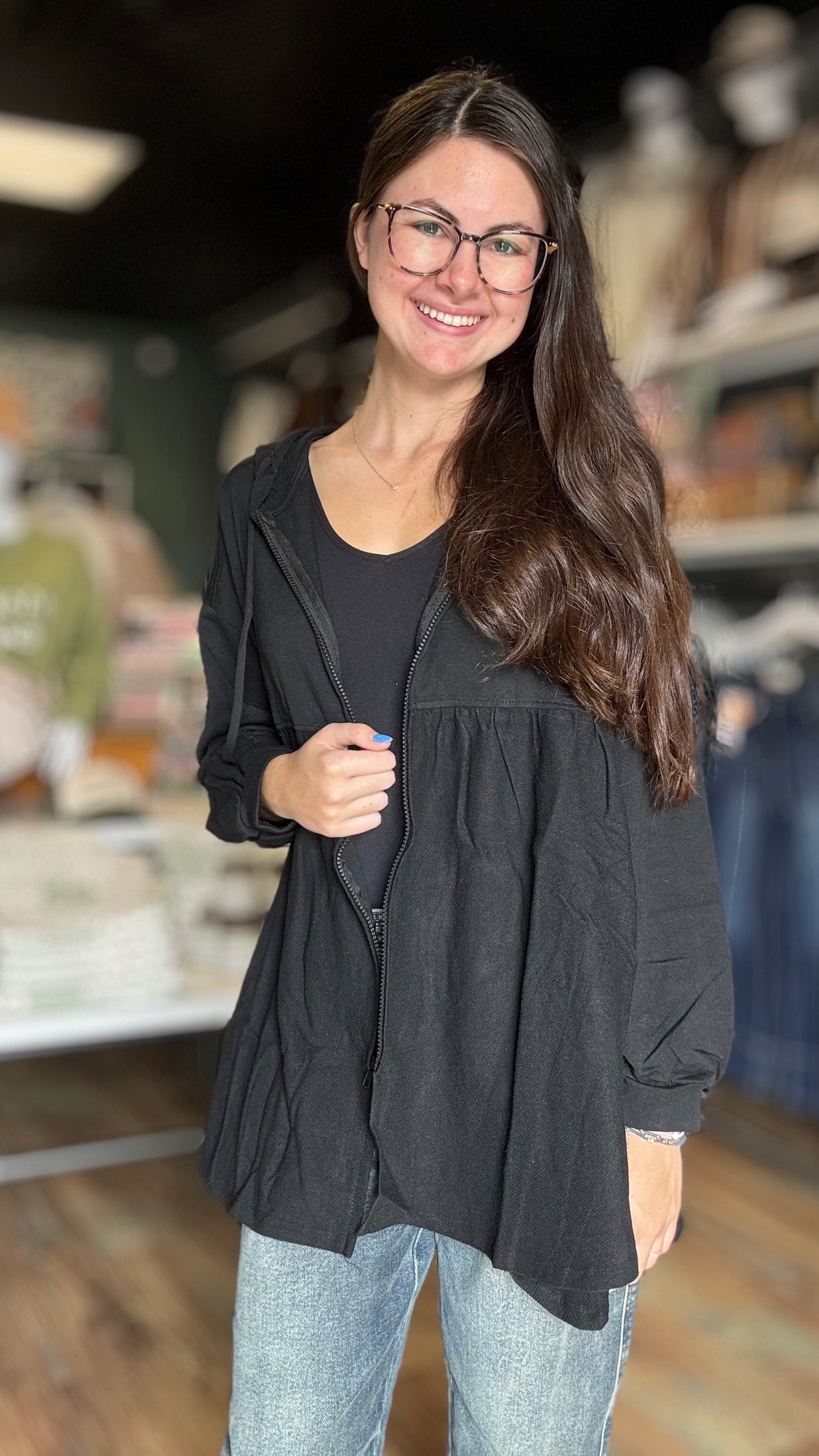 Black Tunic Hoodie