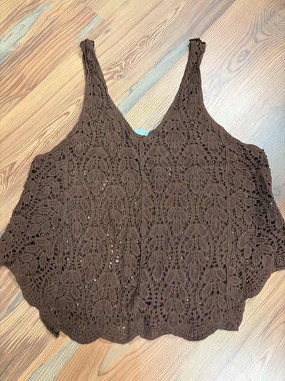 Chocolate Brown Crochet Tank One Size