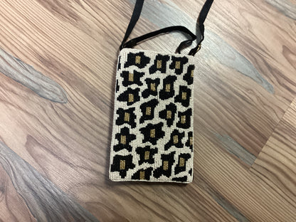 Leopard Seed Bead Bag