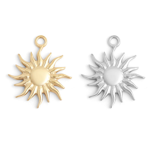 18K Gold Stainless Steel Mystic Sun Charm