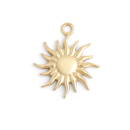 18K Gold Stainless Steel Mystic Sun Charm