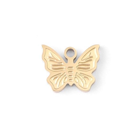 18K Gold PVD Stainless Steel Dainty Butterfly Charm