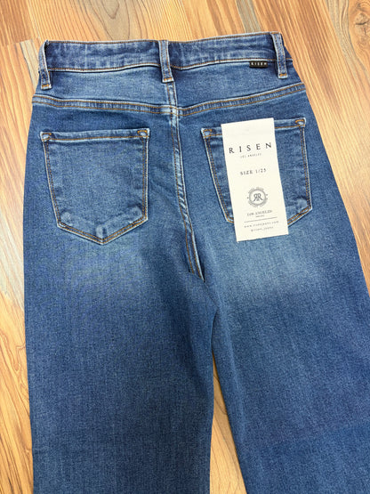 Risen Rhinestone High Waist Straight