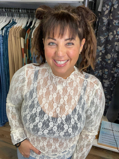 Champagne Mesh Floral Overlay